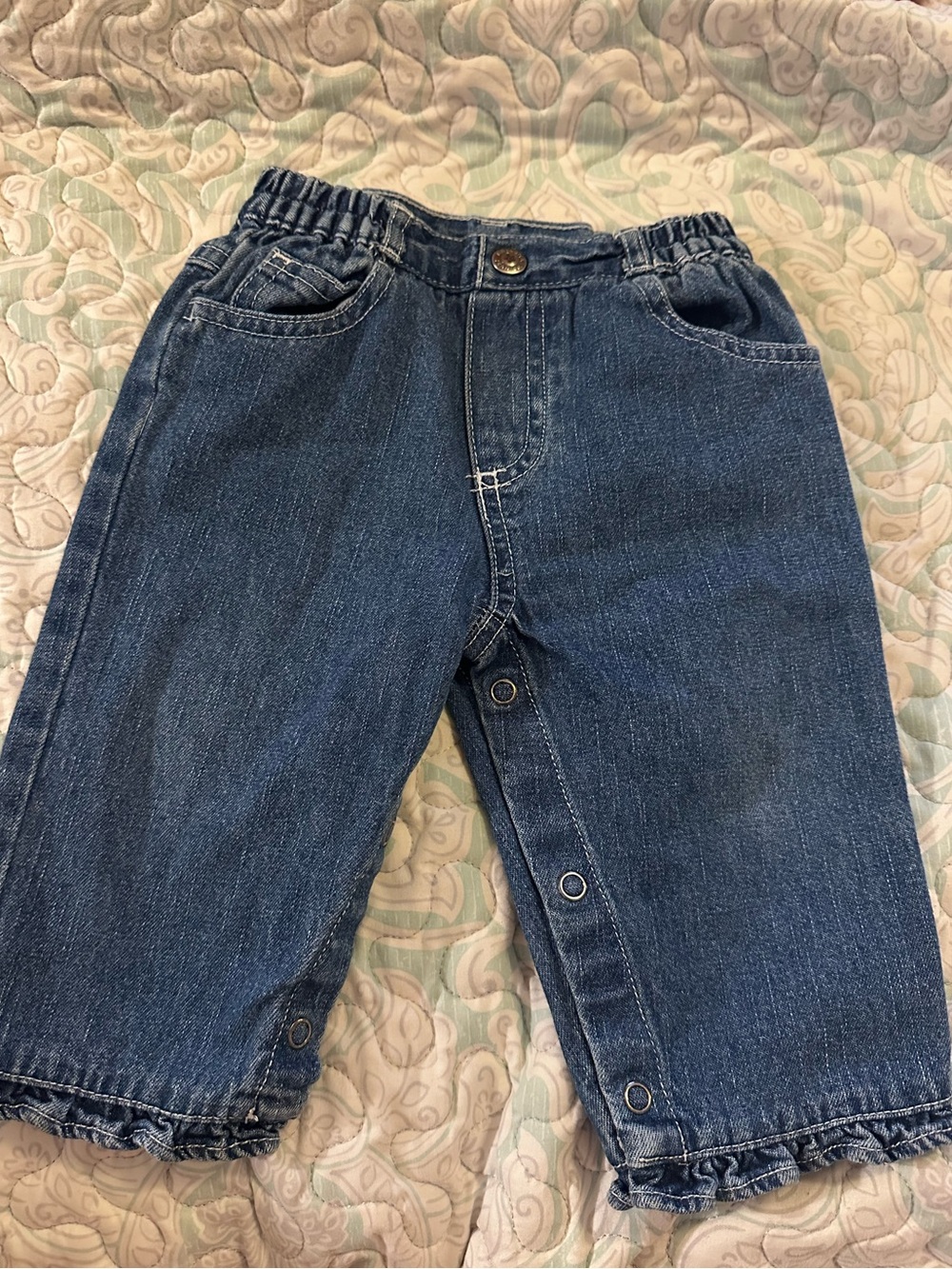 Arizona Jean Company Dark Blue Snap-Front Kids Jeans